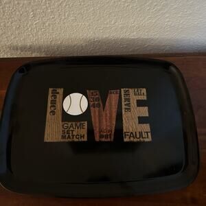 Couroc Unique 12.5"x9.5" (LOVE) Signature Tray Baseball